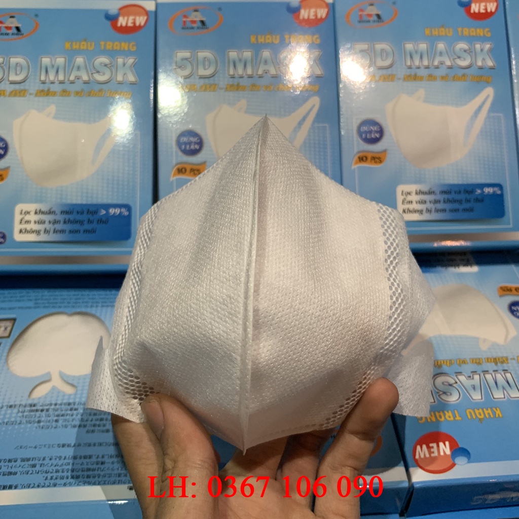 Khẩu Trang 3D Mask NAM ANH Quai Vải Hộp 10 Cái