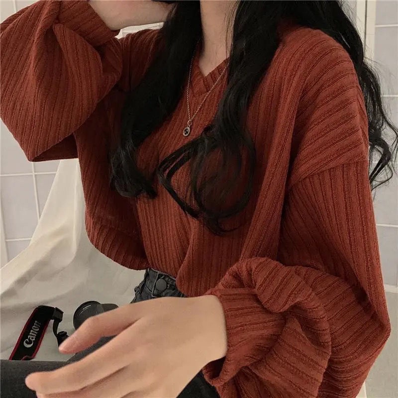 Áo len tay dài thời trang dành cho nữ loose short sweater dáng ngắn croptop len form rộng áol len áo gile len gân tay dài Áo dệt kim cardigan | BigBuy360 - bigbuy360.vn