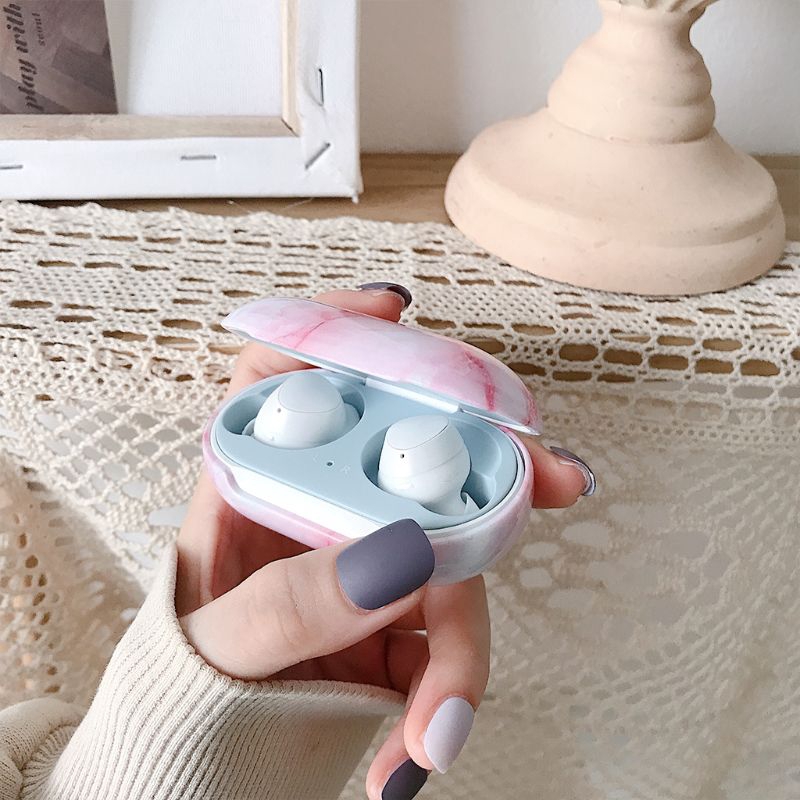 Vỏ bảo vệ hộp đựng tai nghe Samsung-Galaxy Buds/Buds+ họa tiết đá hoa cương bằng PC cứng