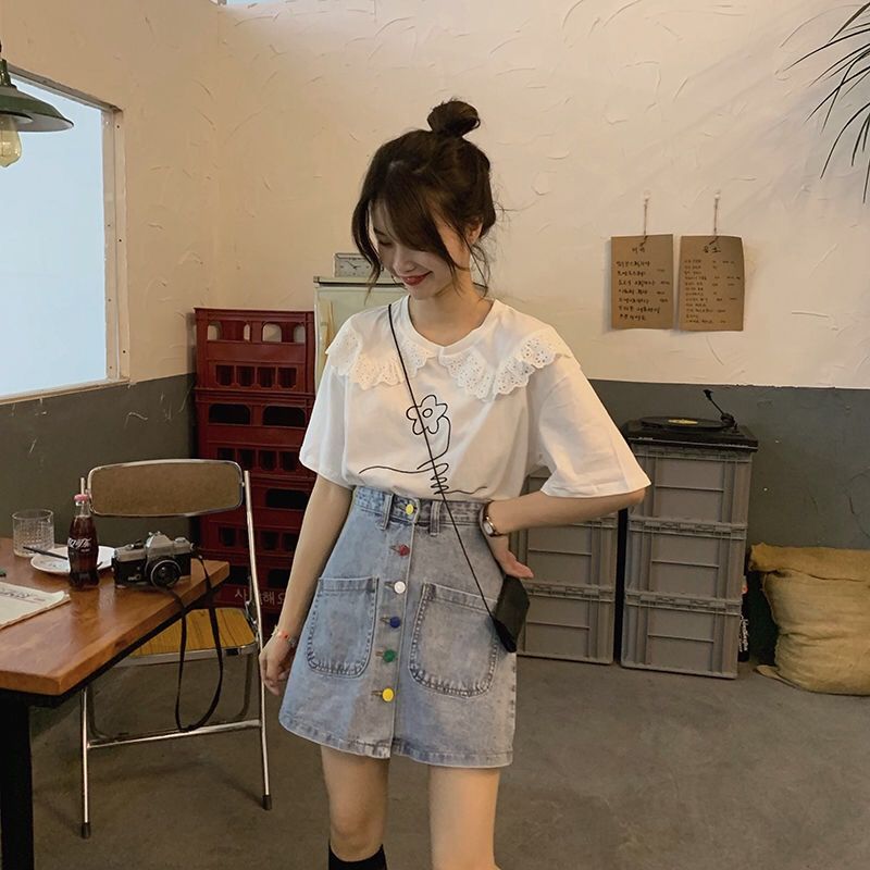 Chân Váy Denim Cạp Cao Thời Trang Hè 2020 Cho Nữ | WebRaoVat - webraovat.net.vn