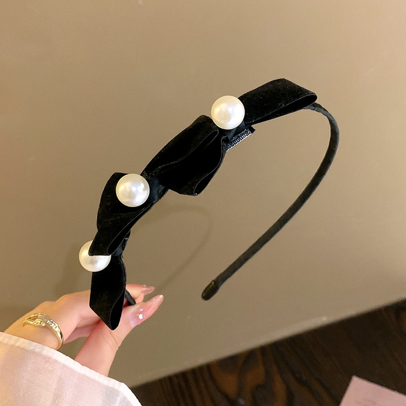 Băng Đô Cài Tóc Đính Ngọc Trai Nhân Tạo Phong Cách Retro Mới