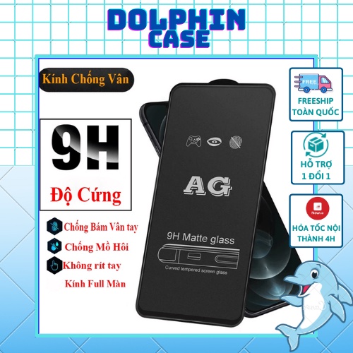 Kính cường lực iphone chống bám vân tay mồ hôi full màn nhám đủ size 6/7/8/X/11/12/13/Plus/Max/Pro/Promax - Dolphin Case