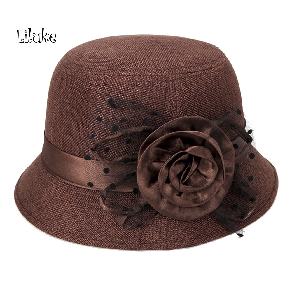 Nón Bucket Che Nắng Phối Lưới Họa Tiết Chấm Bi Cho Nữ