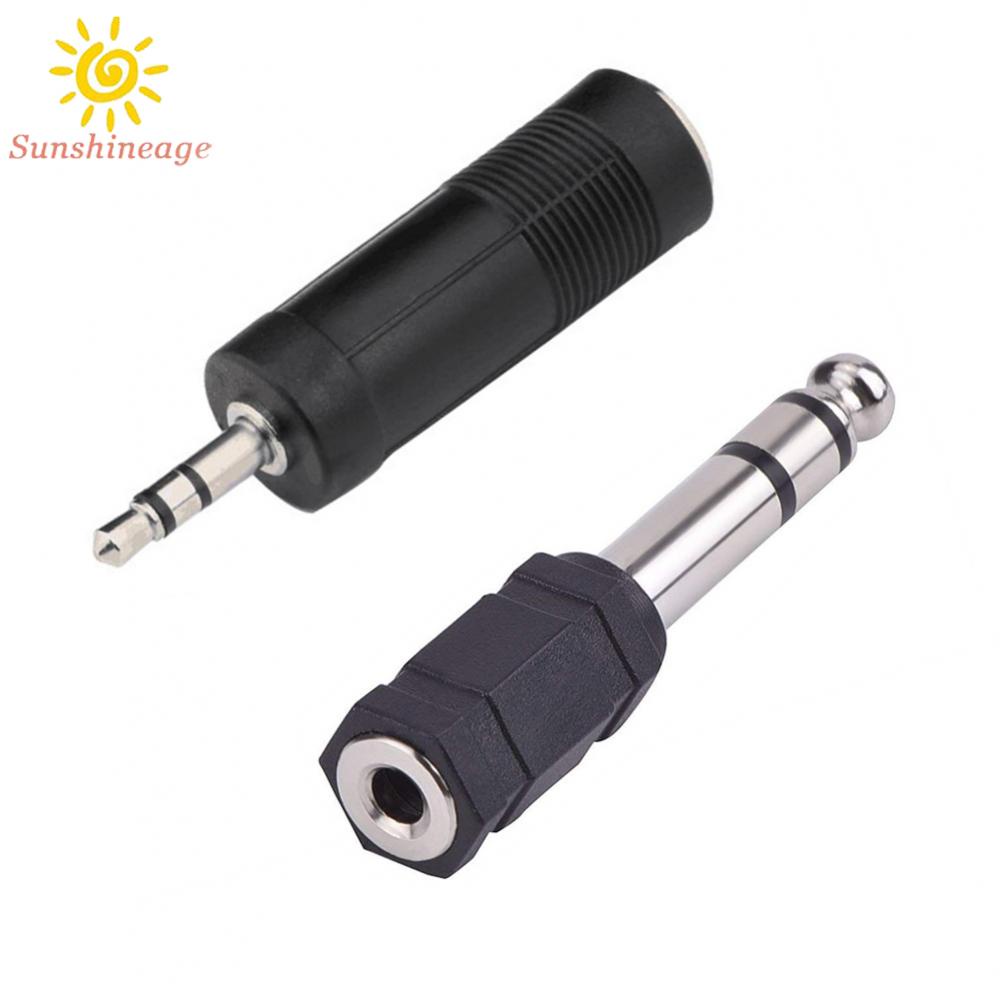 SUNAGE- ~3.5mm 6.35mm Stereo Headphone Audio Adaptor Microphone Connector Converter【SUNAGE-HOT Fashion】