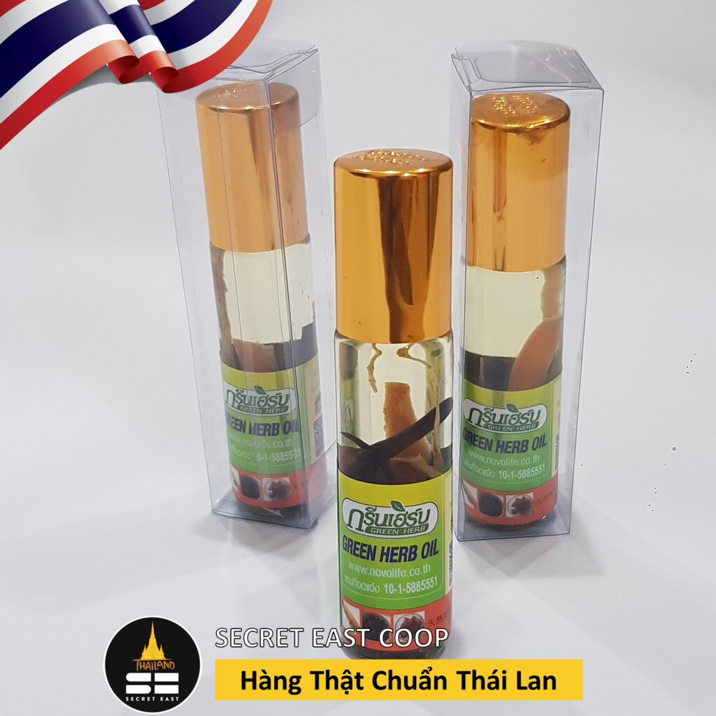 🌿Dầu Nhân Sâm Thảo Dược Thái Lan Chính Gốc - Hãng Ginseng Green Herb Oil - Phân biệt Thật vs Giả-8ml - Secret East Coop