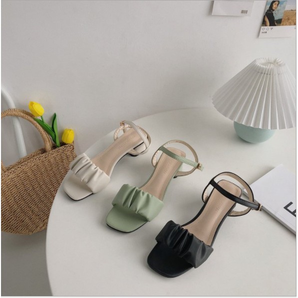 Sandal quai bèo nhún tiểu thư G037