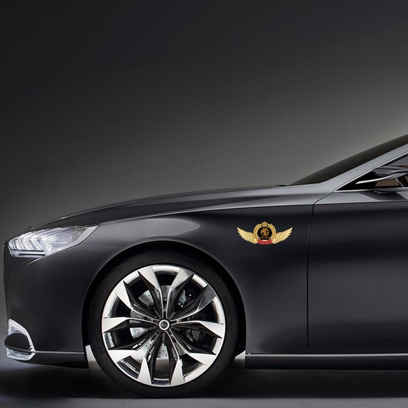 Miếng Dán Kim Loại Hình Vương Miện Trang Trí Cửa Sổ Xe Hơi MG ZS MG3 MG5