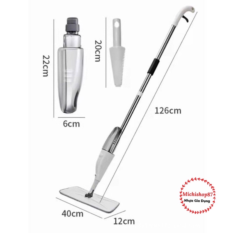 Cây lau nhà phun sương thông minh AURORA lau dọn dễ dàng 3 trong 1 đầu xoay 360 độ cao cấp siêu thấm hút