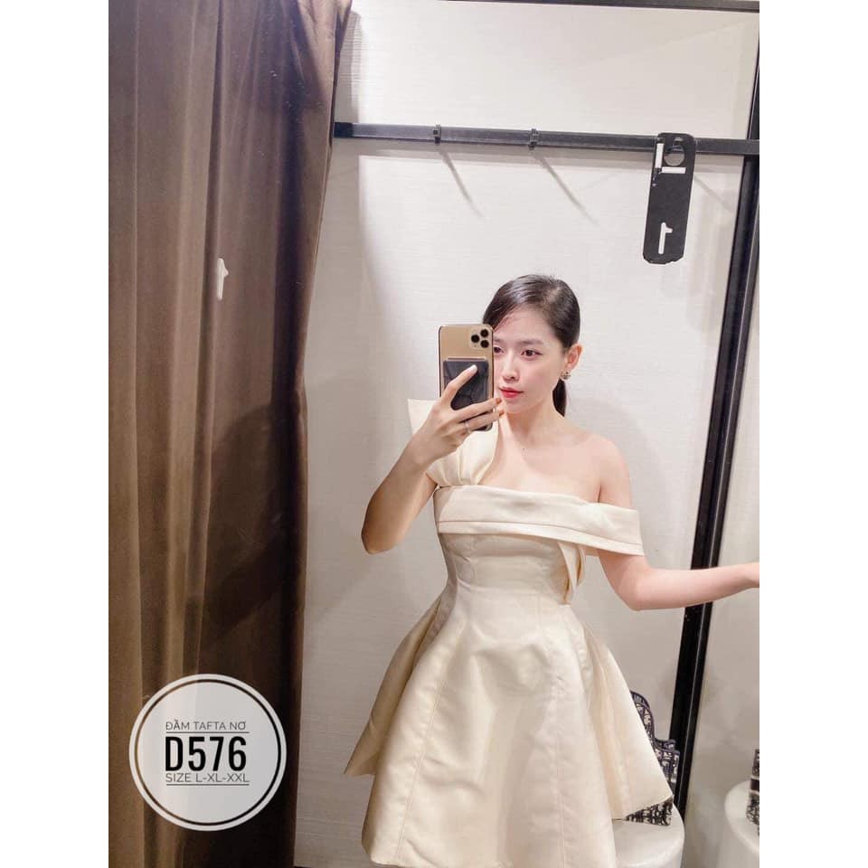 (CÓ ẢNH THẬT) BIGSIZE Đầm tafta nơ D576 Màu sắc: hồng - đen - kem | BigBuy360 - bigbuy360.vn