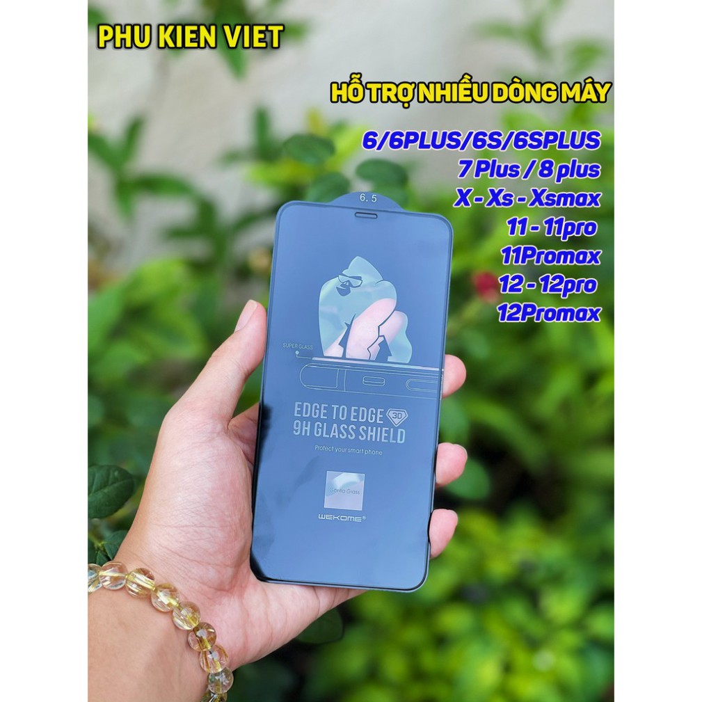 Kính Cường Lực iphone Full Màn Chính Hãng King Kong 5/5s/6/6s/6splus/7/7plus/8/8plus/x/xr/xs/11/12/pro/max/plus/promax