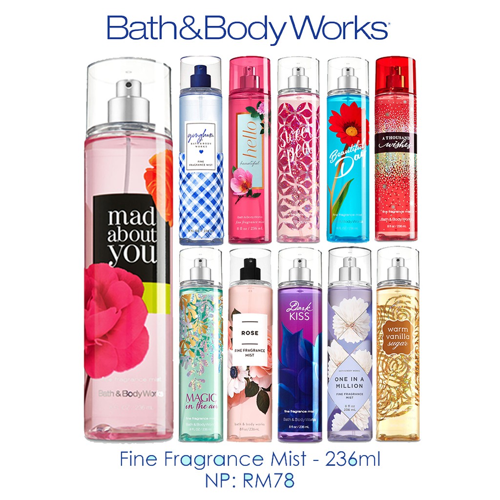 [ĐỦ MÙI] Xịt Thơm Toàn Thân Bath And Body Works-236ml