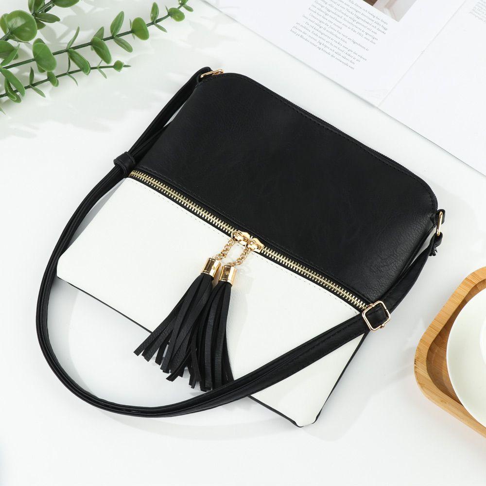 UUMIR Túi Xách Dây Kéo Trước Phối Tua Rua