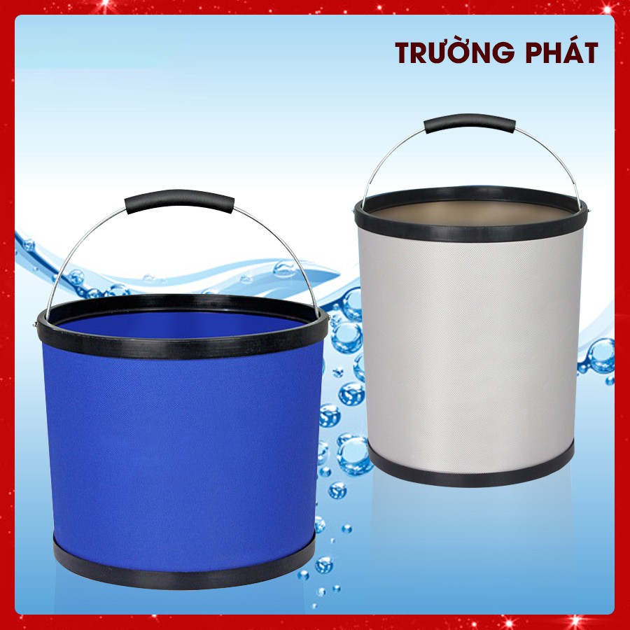 Xô nước gấp gọn, xô nước đa năng dùng để rửa xe, camping, câu cá