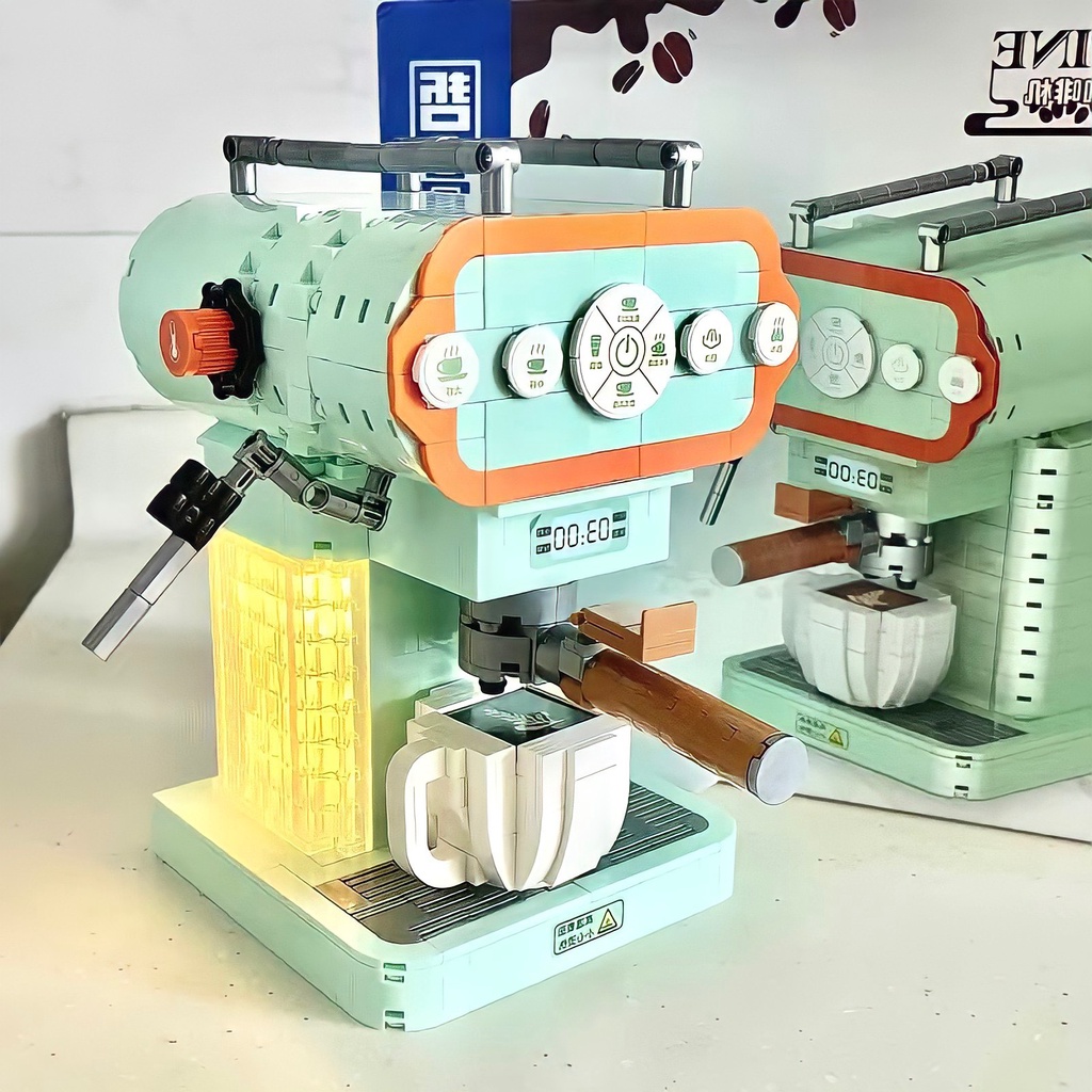 Bộ Xếp Hình Lego Máy Pha Cafe | Lego Máy Pha Cafe Tự Động Dùng Decor Phòng, Trang Trí Phòng Ngủ, Quà Tặng Sinh Nhật