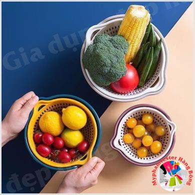 (HÀNG ĐẸP) Bộ Rổ Nhựa Kèm Chậu 6 Món Cao Cấp