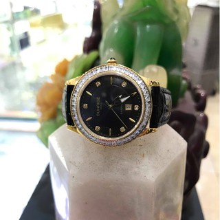 Đồng hồ nữ SUNRISE 2193BA đen đính hạt, Vành Đá sang trọng quý phái