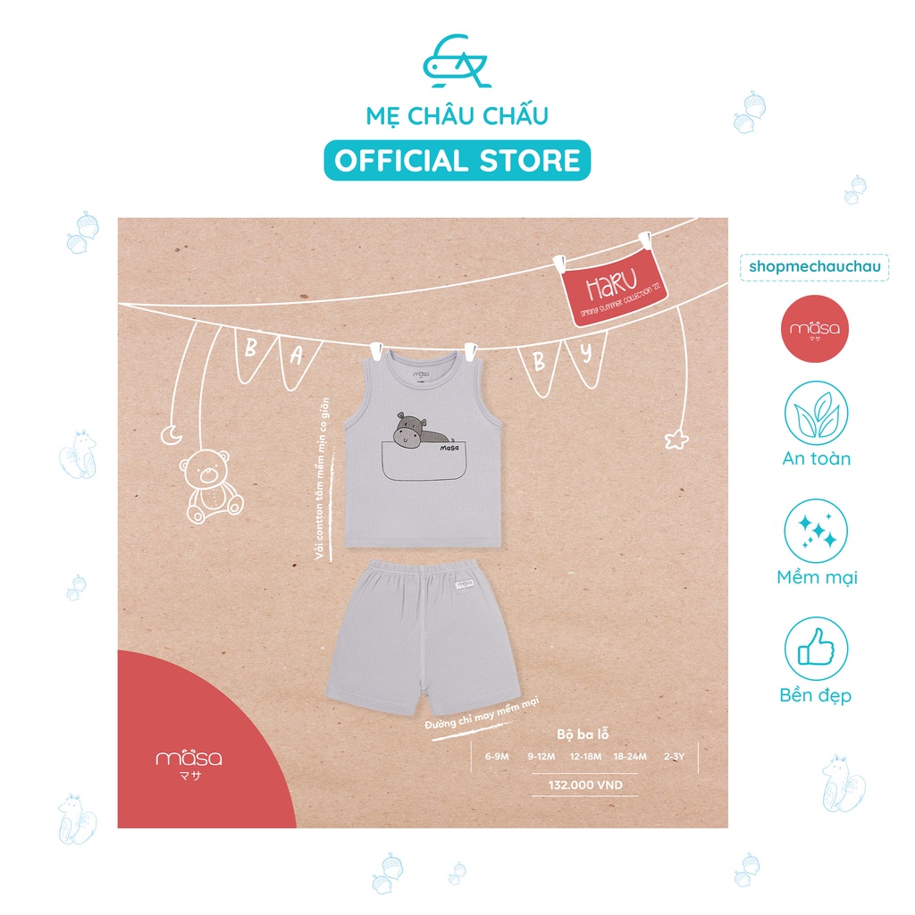 [FULL] Bộ Quần Áo Ba Lỗ Cotton Tăm Lạnh Yume BST Masa Haru (Size 6-9 Tháng đến 2-3 Tuổi)