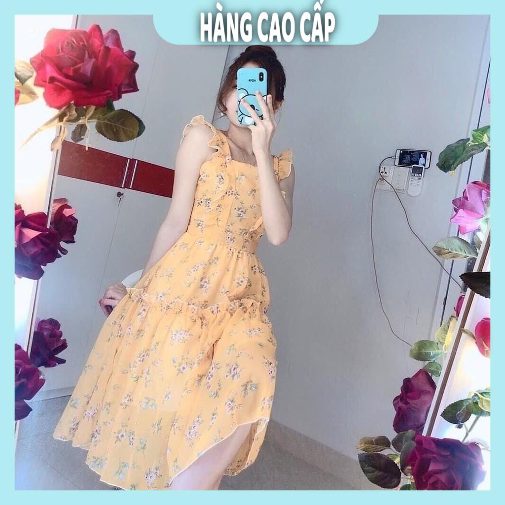 Đầm Nữ - Đầm maxi voan hoa nhún bèo siêu xinh (HÀNG SIÊU ĐẸP) | BigBuy360 - bigbuy360.vn