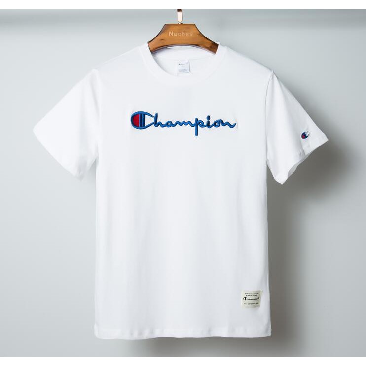 Áo Thun Cotton Tay Ngắn Thêu Chữ Champion Thời Trang Dành Cho Nam Và Nữ