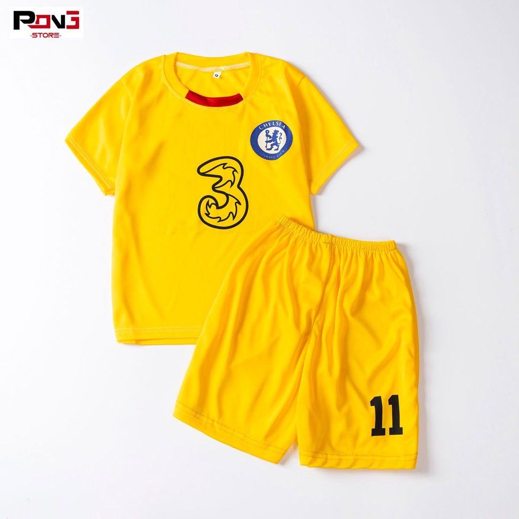 Bộ quần áo bóng đá trẻ em nam,nữ CLB Chelsea  chất thun lạnh  cho các bé từ 2 đến 15 tuổi  của Pong__store