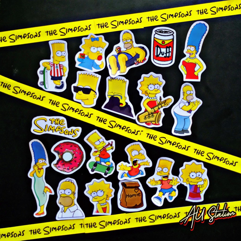 Sticker SIMPSONS 2 - nhựa PVC không thấm nước, dán nón bảo hiểm, laptop, điện thoại, Vali, xe, ...