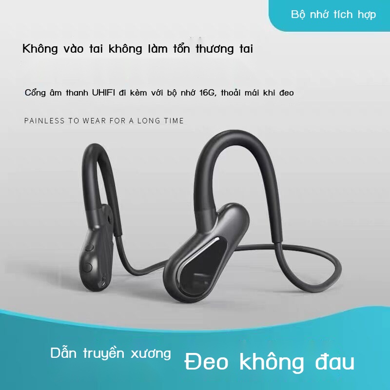 ►☄﹍Thể thao dẫn xương Tai nghe Bluetooth không dây MP3 có thẻ nhớ không nhét trong tai Apple OPPO Huawei VIVO phổ thông