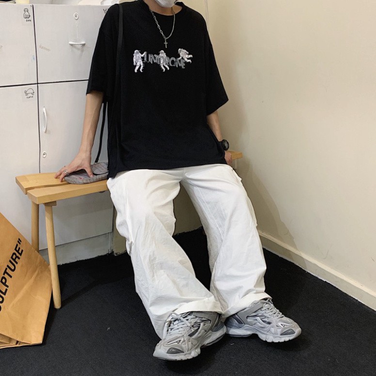 Áo thun tay lỡ, Áo phông tay lỡ Unisex form rộng Oversize MRTD