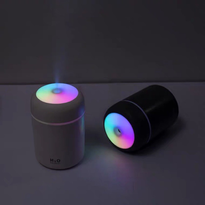Máy Phun Sương Tạo Ẩm Mini, khuếch tán tinh dầu, Có Đèn Led Đổi Màu, 3 màu tùy chọn
