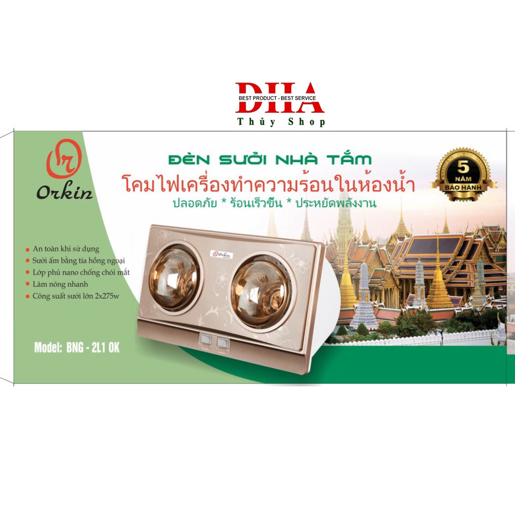 ĐÈN SƯỞI NHÀ TẮM ORKIN BNG - 2L1 OK 2 BÓNG - CHỐNG LÓA MẮT - TIẾT KIỆM ĐIỆN NĂNG - BẢO HÀNH 5 NĂM