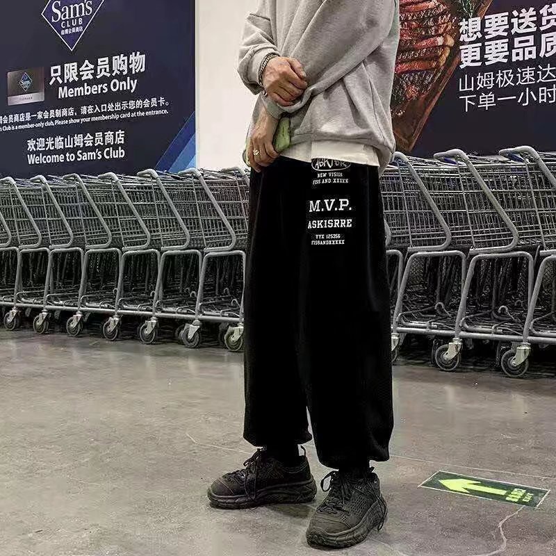 Quần ống rộng phong cách hiphop đường phố Hàn Quốc thời trang cho nam size M-5XL