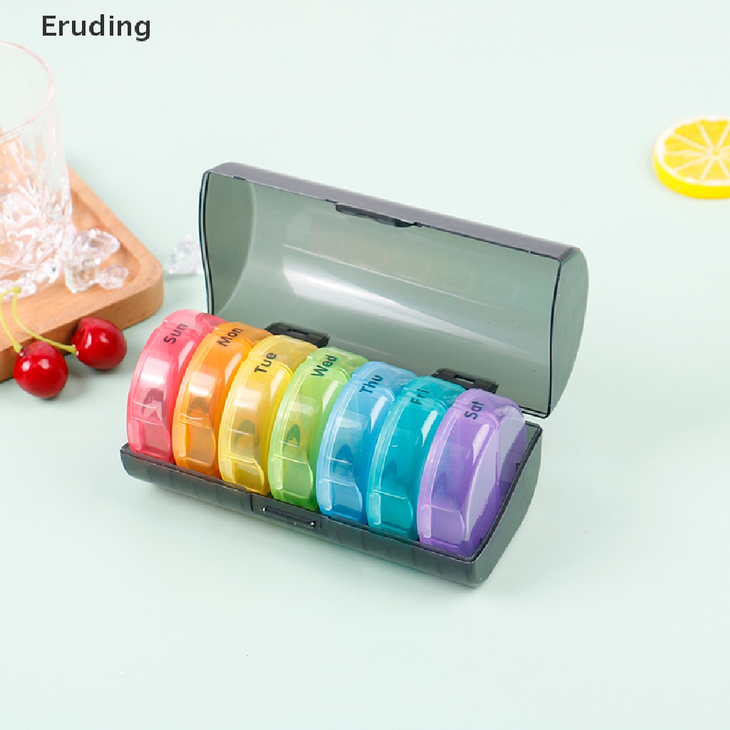 Hộp Đựng Thuốc Chia 7 Ngăn Màu Đen 2