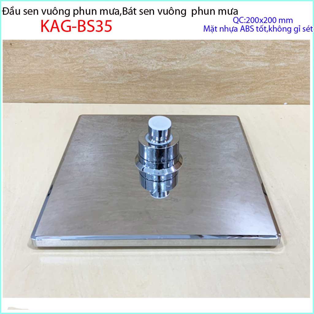 Bát sen tắm đứng KAG-BS35, Bát sen tắm phun mưa vuông 20x20 cm mưa tia nước nhiều phun nước tốt