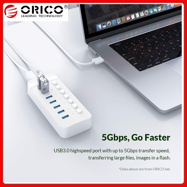 Bộ chia USB Orico CT2U3-7AB-WH (1 ra 7 cổng USB 3.0 có công tắc) - Bộ Orico CT2U3-10AB-WH (1 Ra 10 Cổng USB 3.0 Vỏ nhôm)