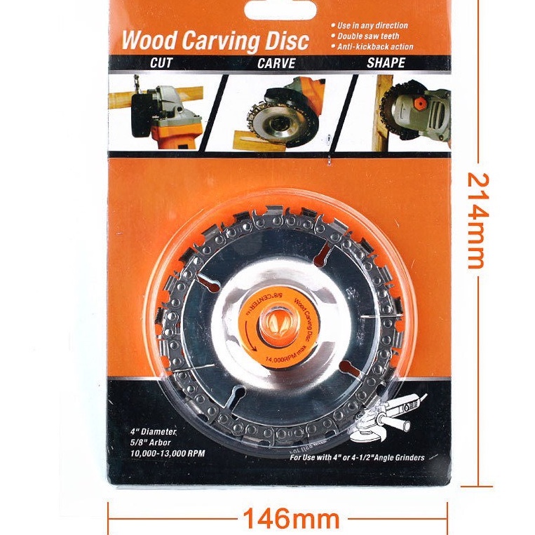 Đĩa cưa xích, lưỡi cưa xích cắt gỗ, phay phá gỗ đa năng gắn máy mài