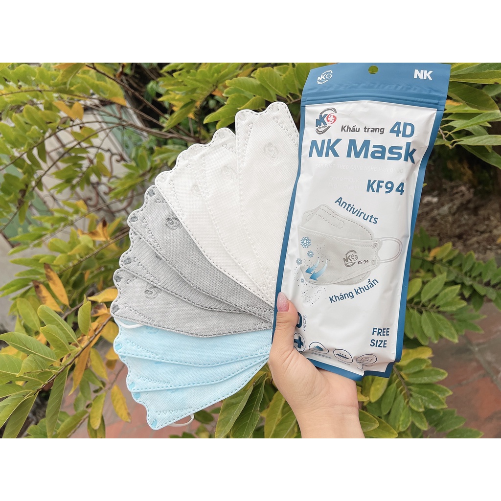 Set 10 Chiếc Khẩu trang 4 Lớp KF94 NK MASK Chống Bụi Mịn, Kháng Khuẩn Hàng Cao Cấp Hàn Quốc