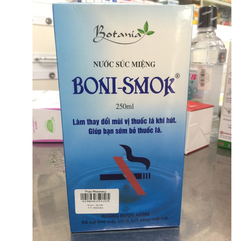 Boni Smok 250ml Nước súc miệng cai thuốc lá