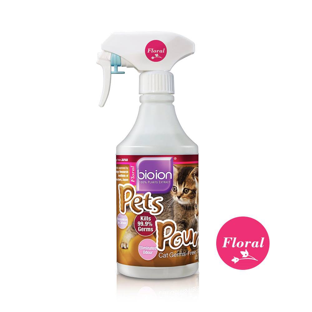 Xịt khử mùi cho mèo Bioion pet pounce cat 500ml, khử mùi vệ sinh chuồng cho mèo Con Mèo Xiêm