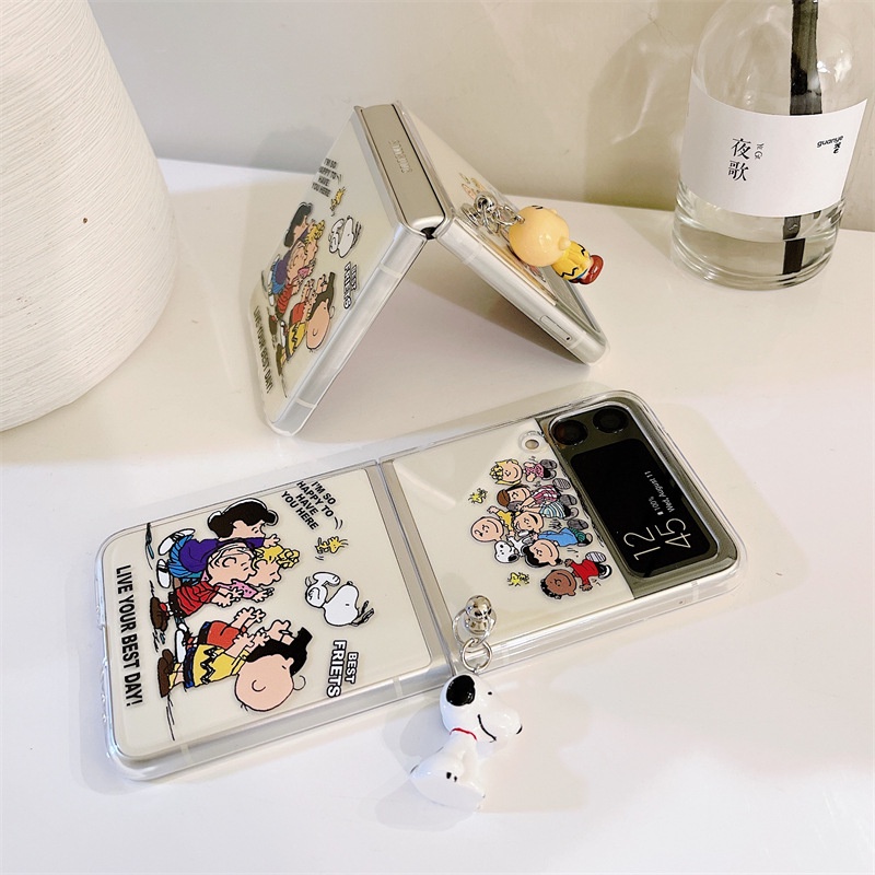 Bao Da Điện Thoại Mềm Trong Suốt Hình snoopy Cho samsung galaxy z flip5 z flip 3 z flip 4 5g flip 3 z flip 4 Ốp
