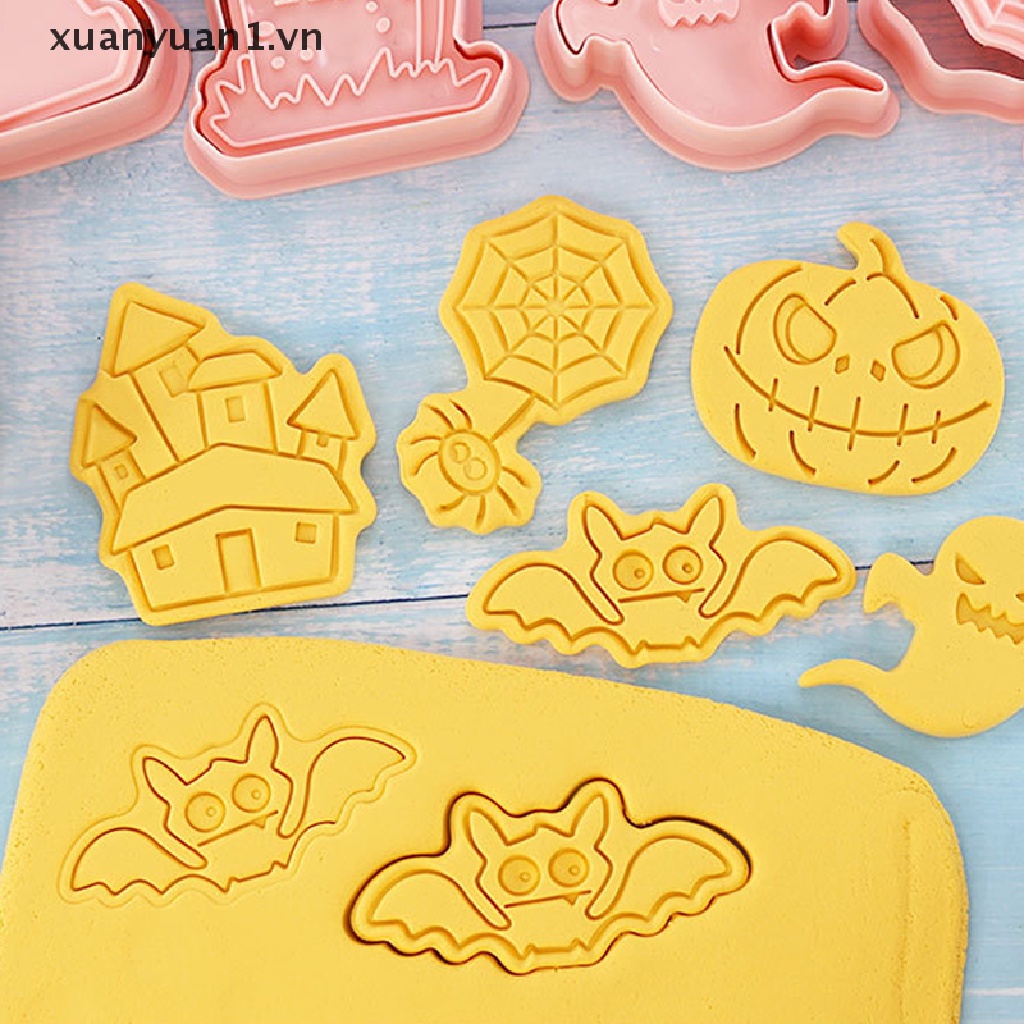 Set 8 Khuôn Làm Bánh Quy Phong Cách Halloween Độc Đáo