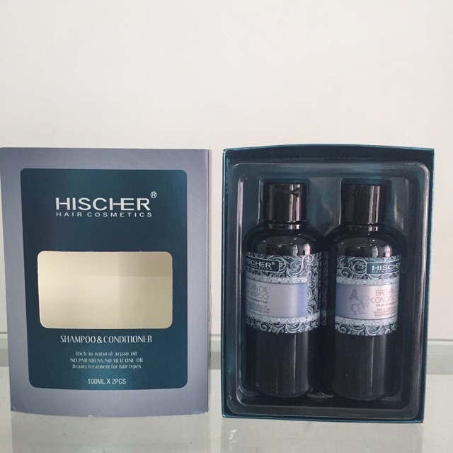 Bộ dầu gội xả Hischer Argan Oil For Dry Damaged Hair 100mlx2 (Italia)