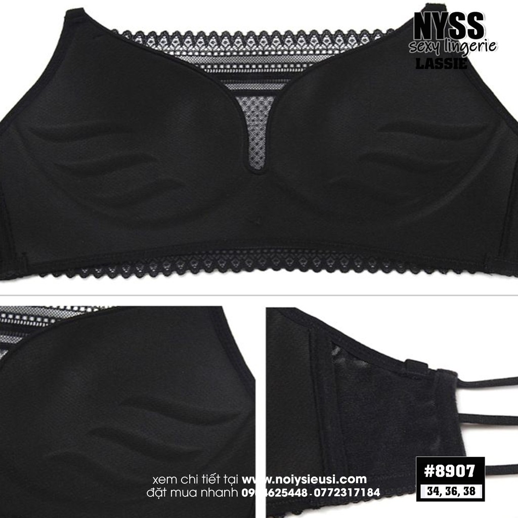 Áo Lót Không Gọng Lassie Bra 8907 Phối Ren Ngực Gợi Cảm | Áo Lót Kiêm Bralette Đa Năng