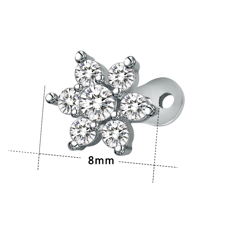 Khuyên xỏ cơ thể đính đá zircon tùy chọn màu sắc