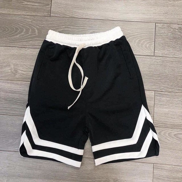 Quần short thun unisex bóng chày Chữ V nam nữ phong cách ulzzang Wind / quần đùi thể thao form rộng