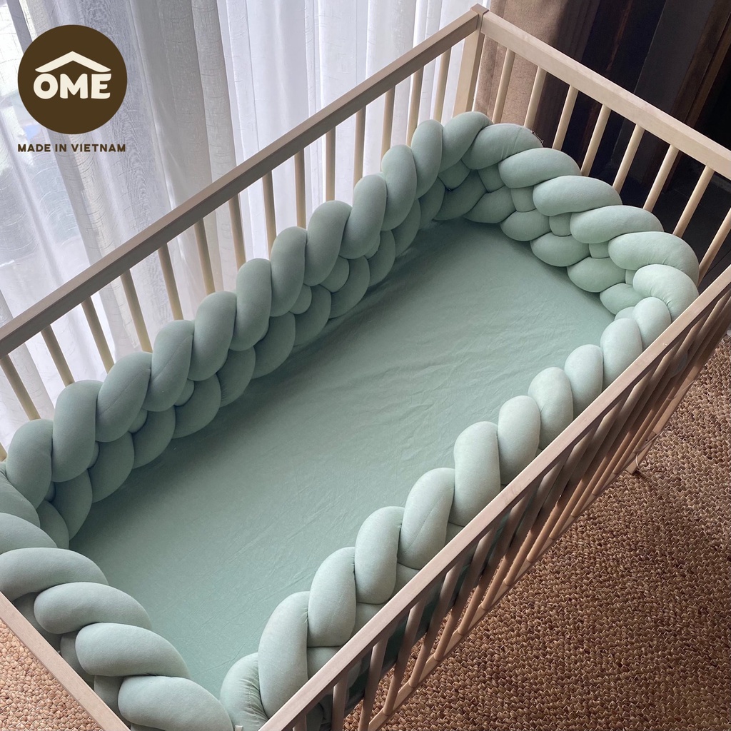 Quây xoắn vải đũi OME chặn cũi, giường chống va đập, giúp bé ngủ ngon hơn | Quây vải cho bé sơ sinh