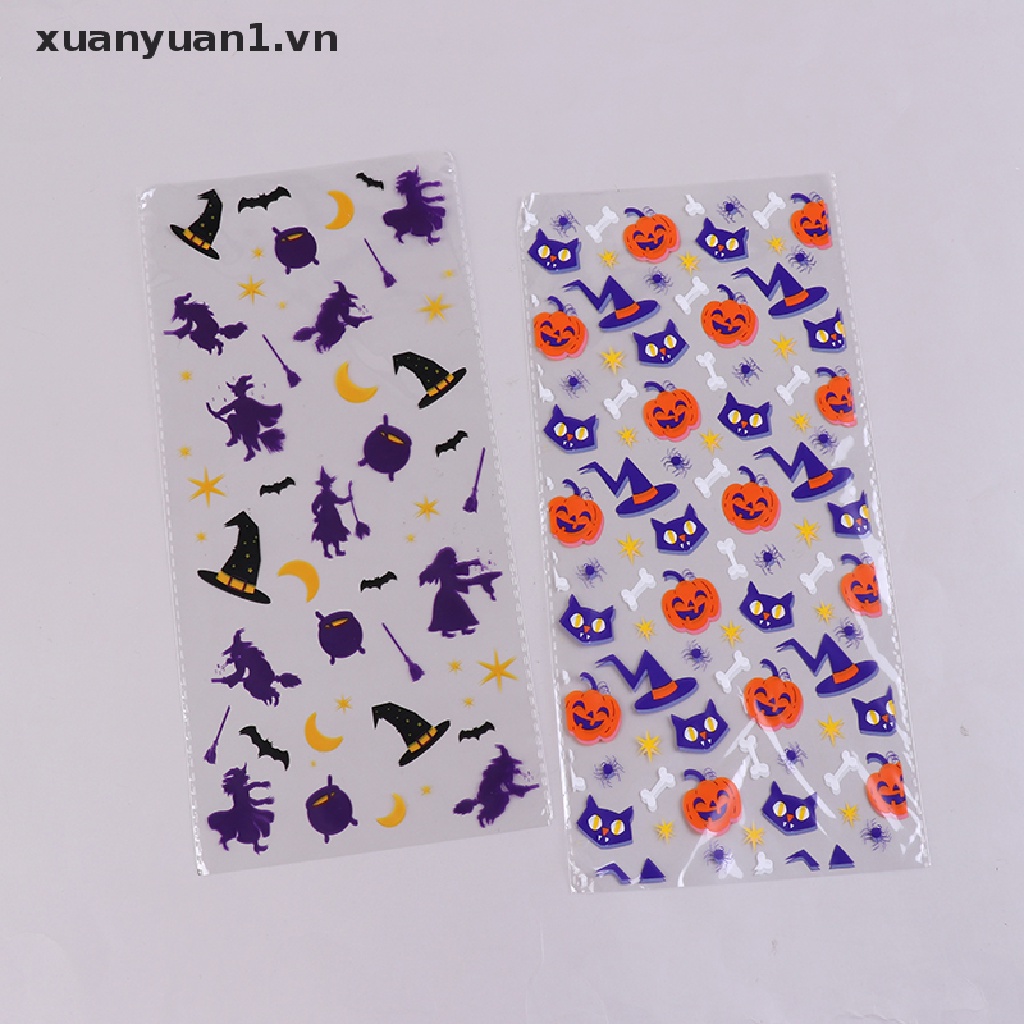 Set 50 Túi Nhựa Đựng Kẹo Phong Cách Halloween Cho Bé