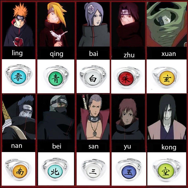 Nhẫn Cosplay Nhân Vật Naruto Akatsuki Uchiha Sasuke Itachi Sharingan Có Thể Điều Chỉnh Cho Nam Nữ
