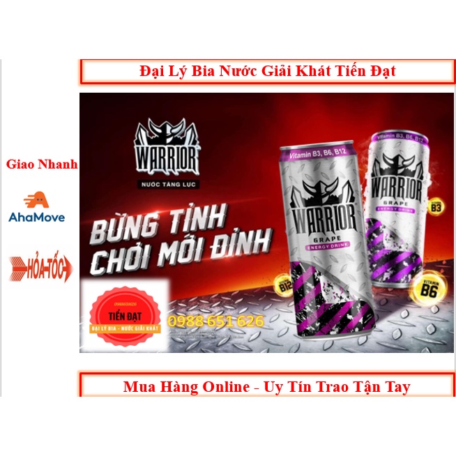 Thùng 24 Lon Nước Tăng Lực Warrior Thái 330ml