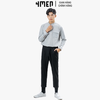 Quần Tây Nam 4MEN QT002 dáng dài, chất vải Linen đũi mềm mại, co giãn, form Loose-Cropped