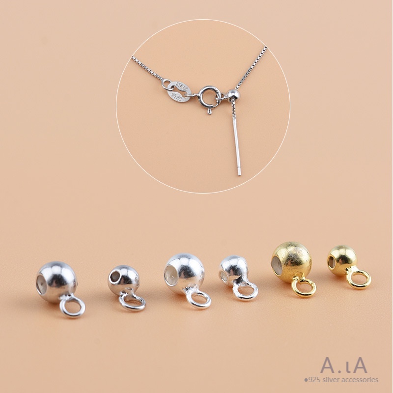 █diy゜ S925 Bạc●Hạt Silicone Bạc S925 Dùng Làm Vòng Tay/Dây Chuyền diy