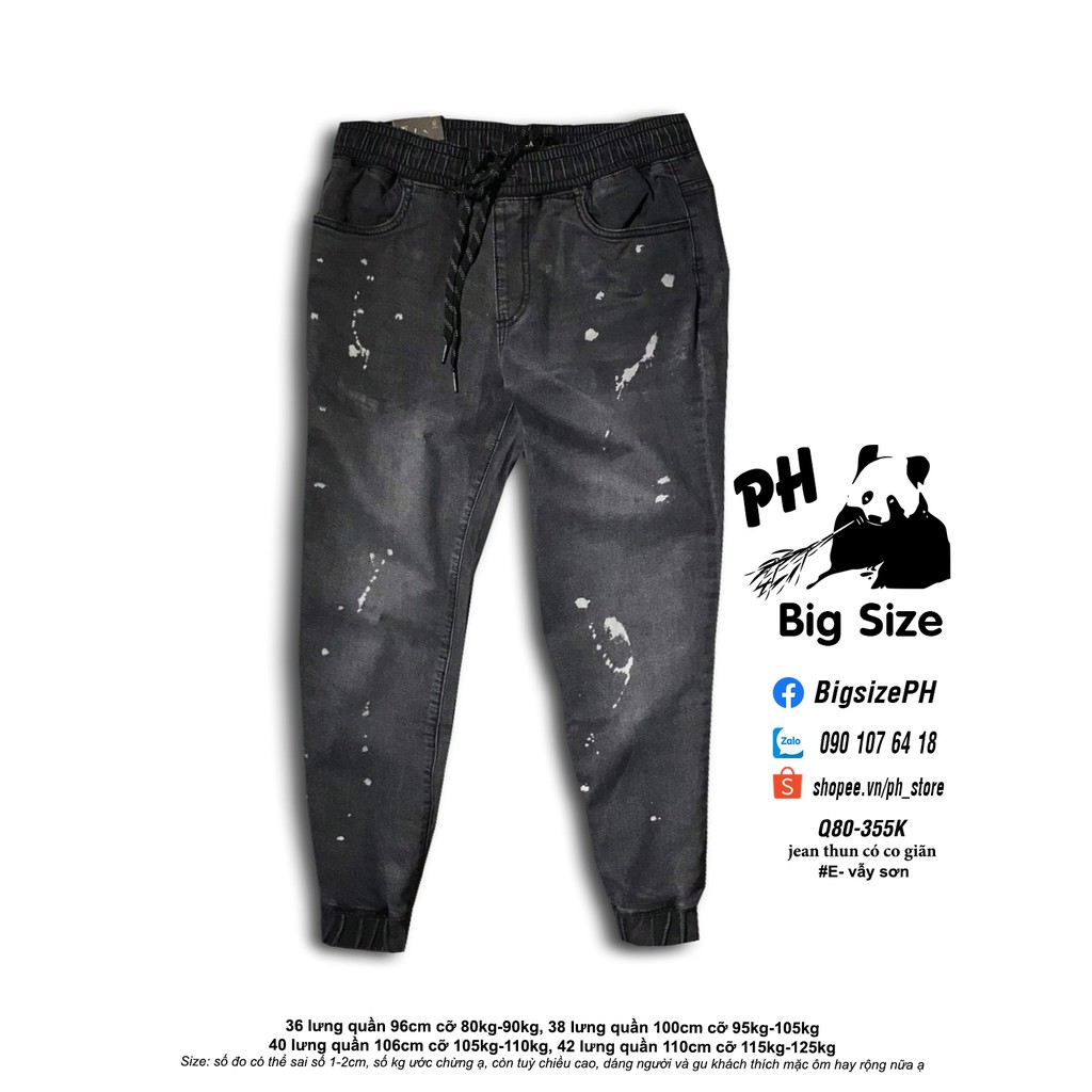 [Nowship/Grab] - [#Bigsize 80kg-125kg]- Quần Joger Jean Thun Dài màu xám co giãn size to- Q80 | BigBuy360 - bigbuy360.vn
